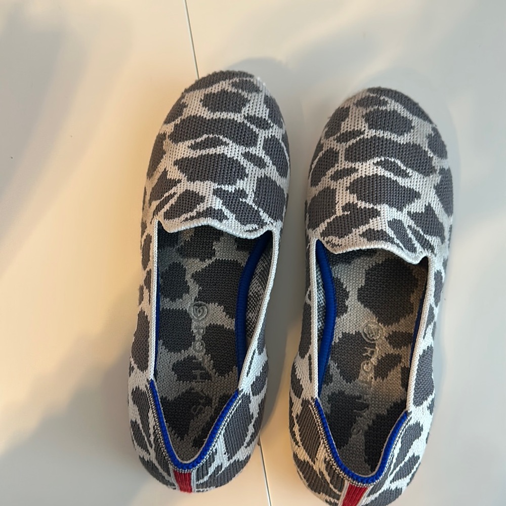 Rothy’s kids loafers in cow print